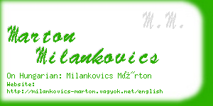 marton milankovics business card